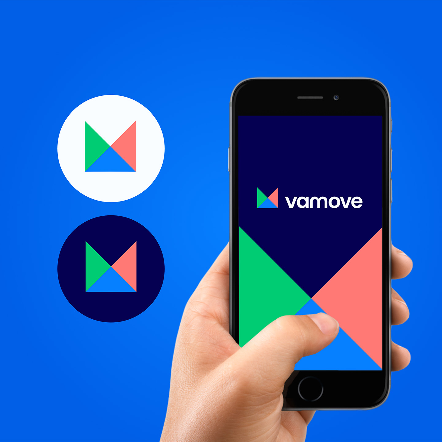Vamove branding on mobile device